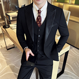 男士结婚礼服单排枪驳领西服修身新郎伴郎服单西A407/XZ336/P135，男装西服，电商A407