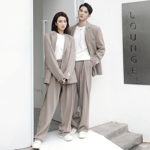 ins轻熟男情侣宽松西服女西装黑XZ268-P230单西控198-两件套控298图片