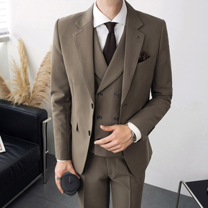 主推男士英伦风西服西装单排双扣平驳领绿A407-XZ300-P145图片