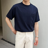 男士液氨免烫棉白t恤免烫冰爽夏季英伦风短袖T恤A407-DT86-P45青，男装T恤，电商A407