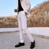 春夏新款英伦网红风男士休闲西裤男式修身休闲裤K224-P75控98-白，男装西裤，电商A407