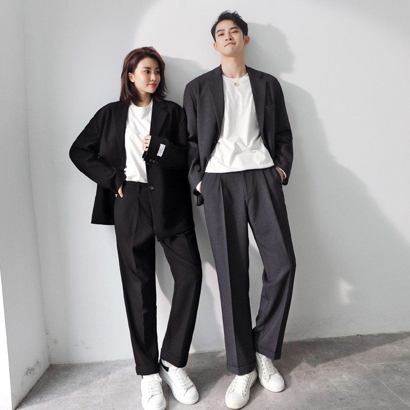 ins轻熟男情侣宽松西服女西装XZ267-P230灰单西控198两件套控298，男装西服套装，电商A407