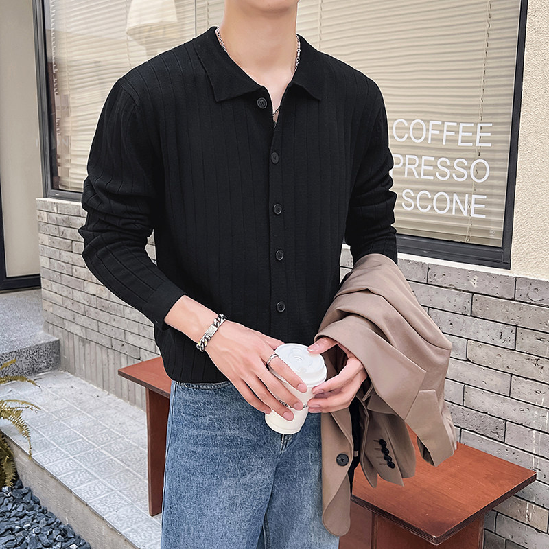 2026秋冬轻熟风男士针织小外套开衫薄外套黑色A407-MY102-P58控78,女装短外套,电商A407