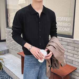 2026秋冬轻熟风男士针织小外套开衫薄外套黑色A407-MY102-P58控78图片