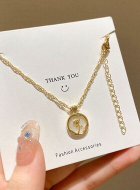 潮复古法式项链女设计感链颈链