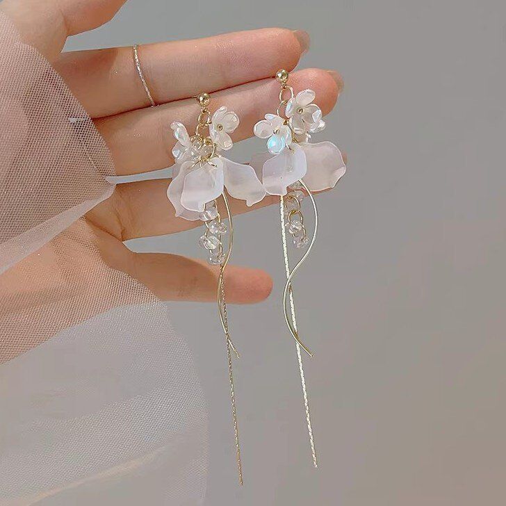 小众耳环彩色多巴胺长款耳钉旅游