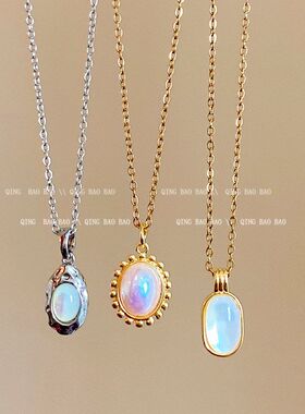 钢钛百搭项链时尚独特小众椭圆