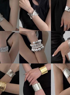 气质纹路手饰欧美金属几何高级