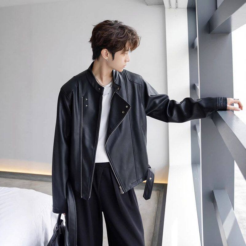 皮皮衣穿机车春秋季立领蛋白短款小众搭夹克男女PU外套高级感酷帅