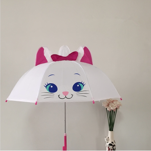 日系卡通猫咪小型女宝宝长柄伞