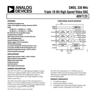 ADV7123KSTZ140RL LQFP48 10位高速视频 数模转换芯片DAC 全新