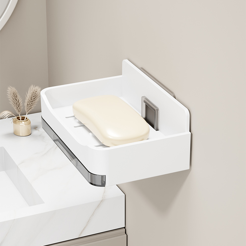 创意双层简约白色肥皂盒置物架