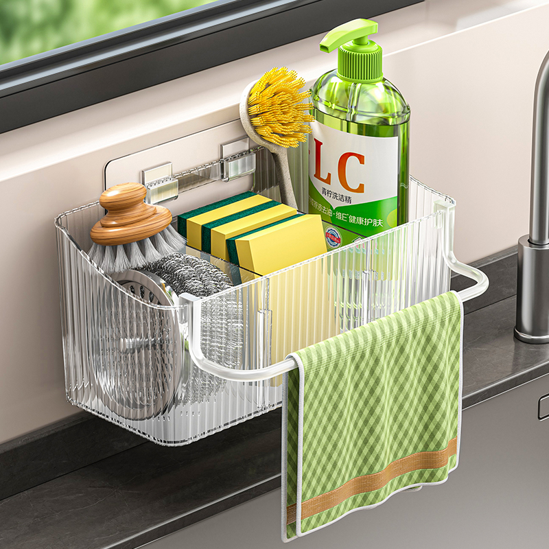 厨房水槽边抹布架置物架