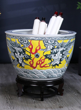 双龙戏珠景德镇陶瓷水缸鱼缸