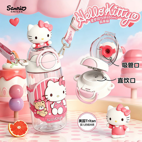 hellokitty双饮水杯儿童上学专用