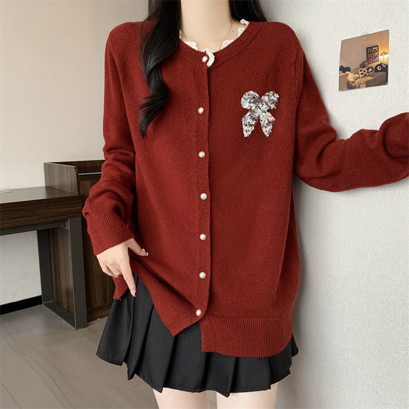 大码女装韩版蕾丝拼接针织衫春季胖mm遮肉显瘦甜美减龄开衫毛衣潮,女装/女士精品,大码内搭,淘宝优惠券,粉丝福利购,淘宝优惠卷