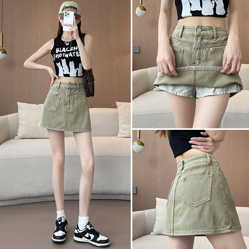牛仔半身裙女夏季薄款辣妹超短裙高腰显瘦紧身包臀裙子防走光裙裤