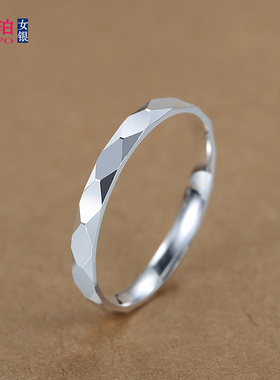 999足银戒指女士纯银小众设计