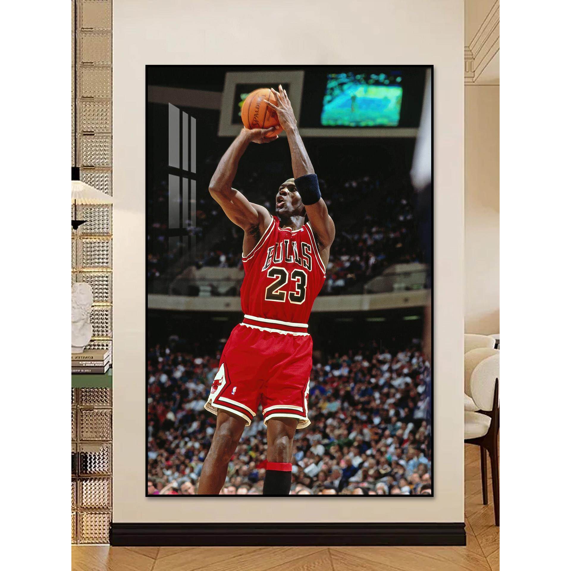NBA篮球明星挂画客厅乔丹海报玄关卧室装饰画体育彩票健身房壁画