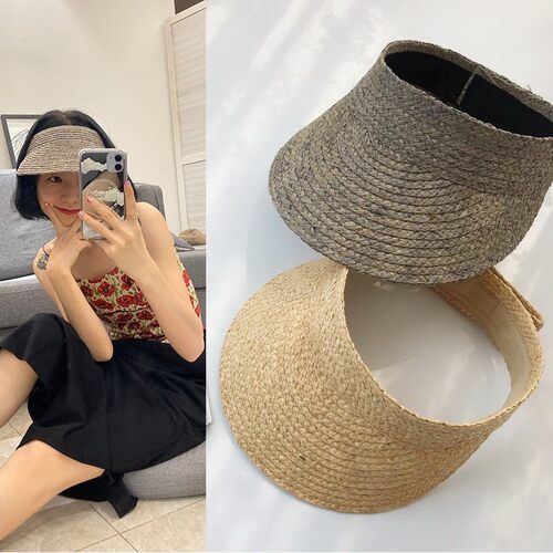 蕉下拉菲草可折叠休闲女夏空顶帽