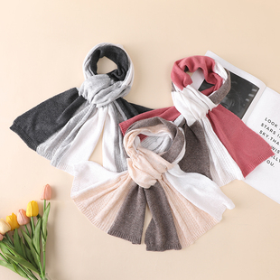 秋冬羊毛围巾女百搭针织毛线护颈保暖围脖套头穿插脖套护脖子防寒