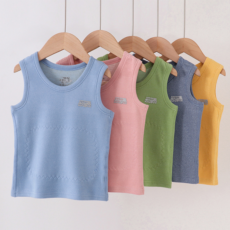 秋冬儿童羊毛蚕丝加厚保暖背心