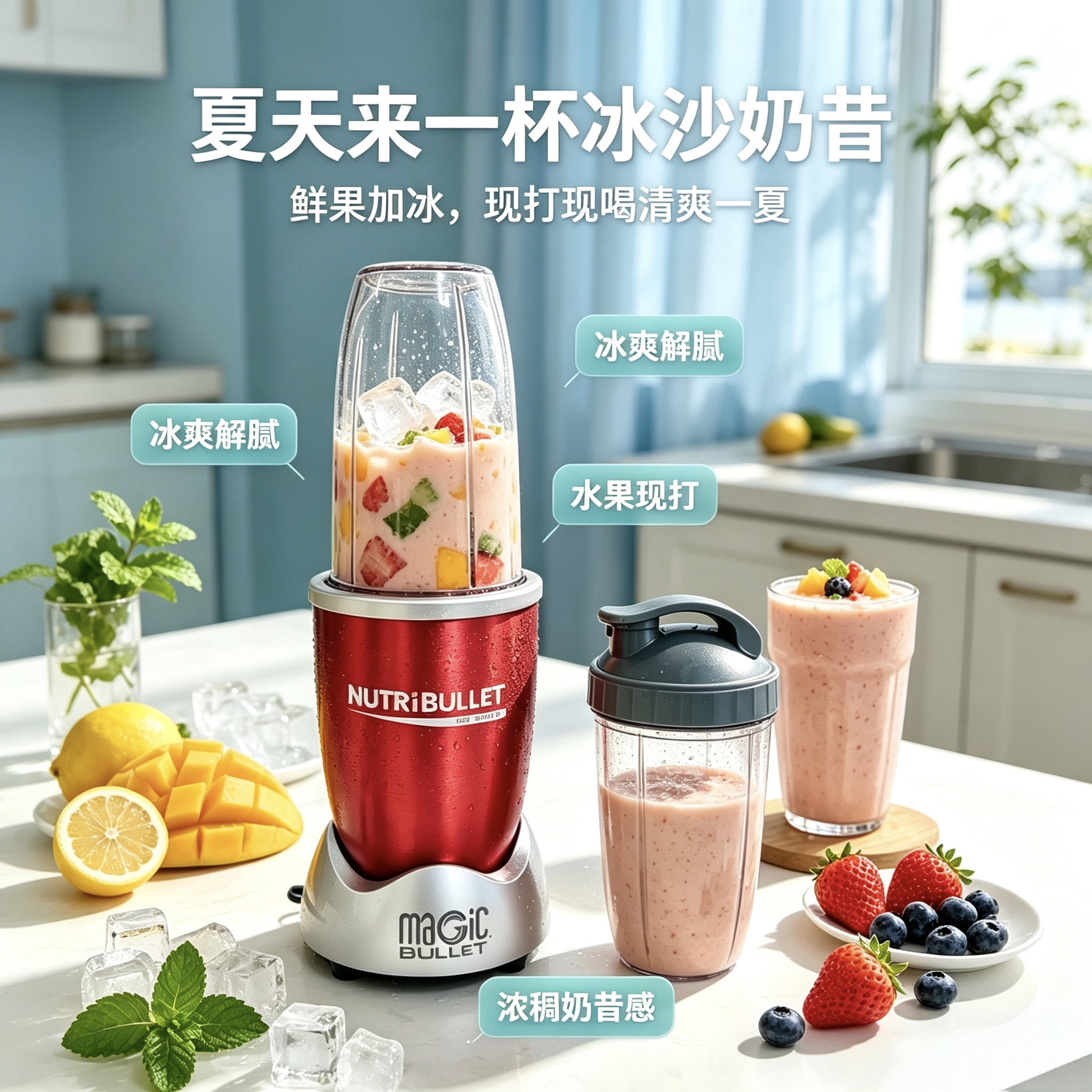 nutribullet pro900Wblender家用小型抗炎榨汁破壁果蔬奶昔冰沙机