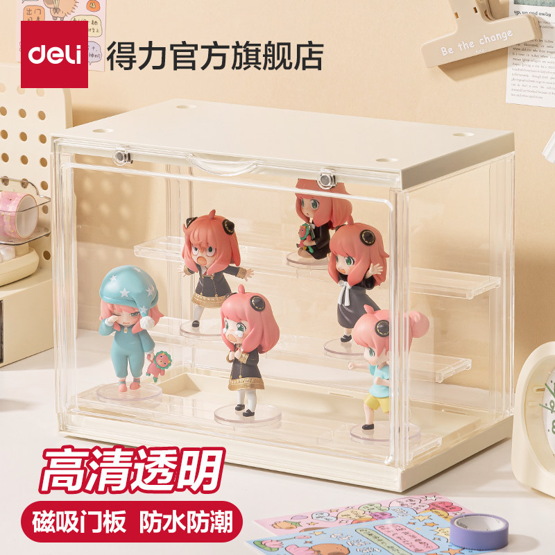 得力盲盒展示架手办收纳盒高清透明防尘大容量适用泡泡玛特展示盒,收纳整理,手办收纳盒,淘宝优惠券,粉丝福利购,淘宝优惠卷