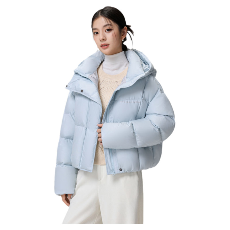 雪中飞时尚泡芙短款鹅绒羽绒服