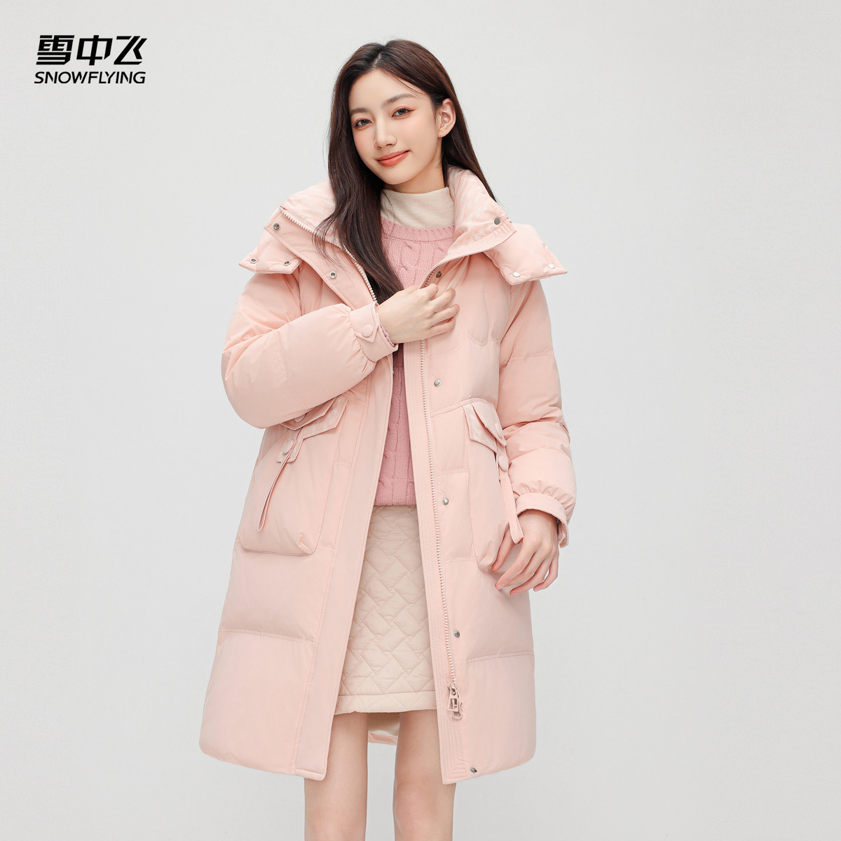 雪中飞中长款羽绒服温馨