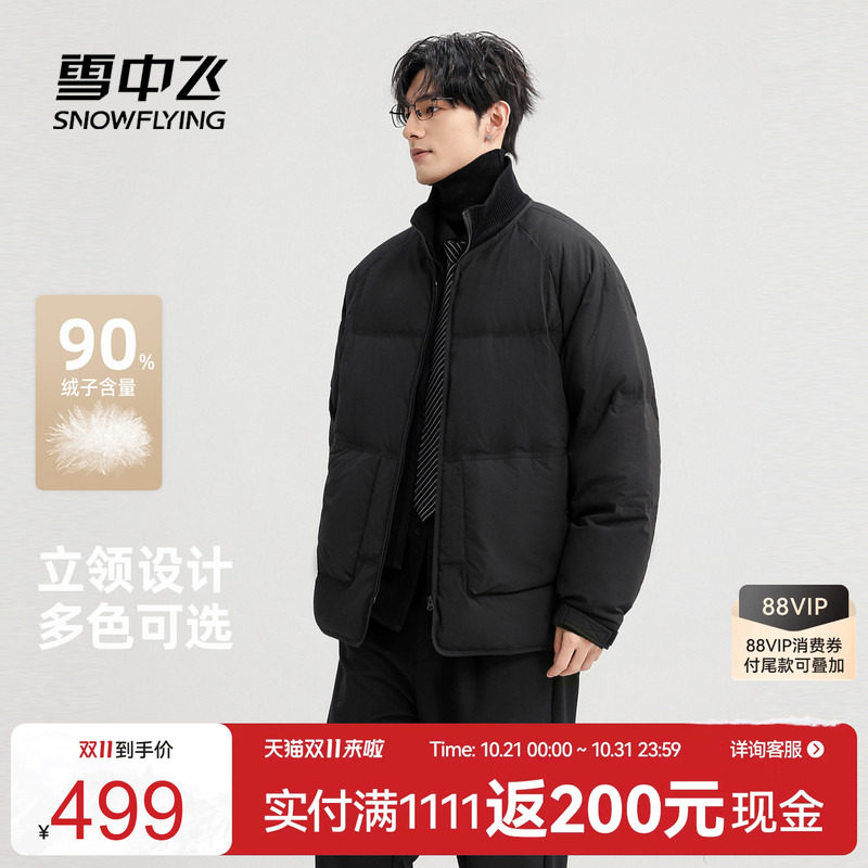 雪中飞时尚立领男士夹克羽绒服