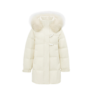 雪中飞2026春新款女士中长款羽绒服狐狸毛领高品质时尚保暖温柔