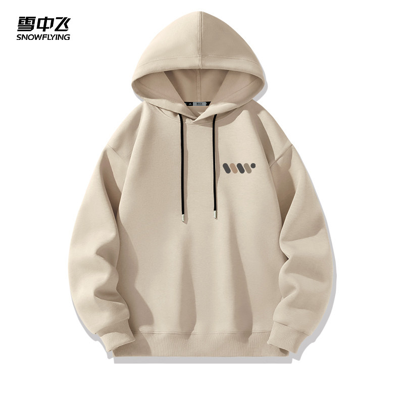 雪中飞连帽卫衣男2026春季新款宽松套头衫青少年美式休闲外套PCD