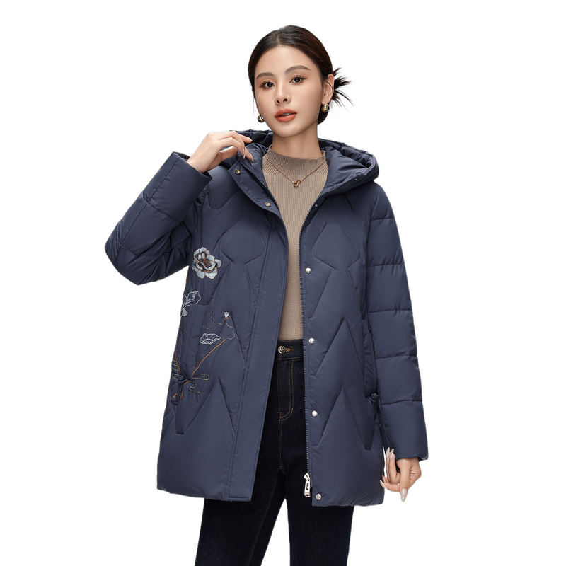 中长款羽绒服雪中飞连帽