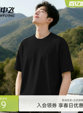 雪中飞短袖男款夏季新款美式休闲重磅纯棉t恤男宽松圆领半袖潮PCD