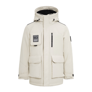 雪中飞2025冬新款男士短款鹅绒羽绒服大口袋工装时尚休闲加厚暖