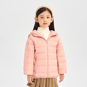 雪中飞2023春秋新款中大童短款连帽羽绒服外套保暖