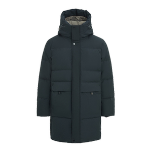 雪中飞2024冬新款男士中长款羽绒服连帽商务简约休闲挺括百搭暖