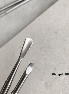 Rich钢推双头设计镜面斜口推死皮清除两侧污垢角质 卸甲美甲工具