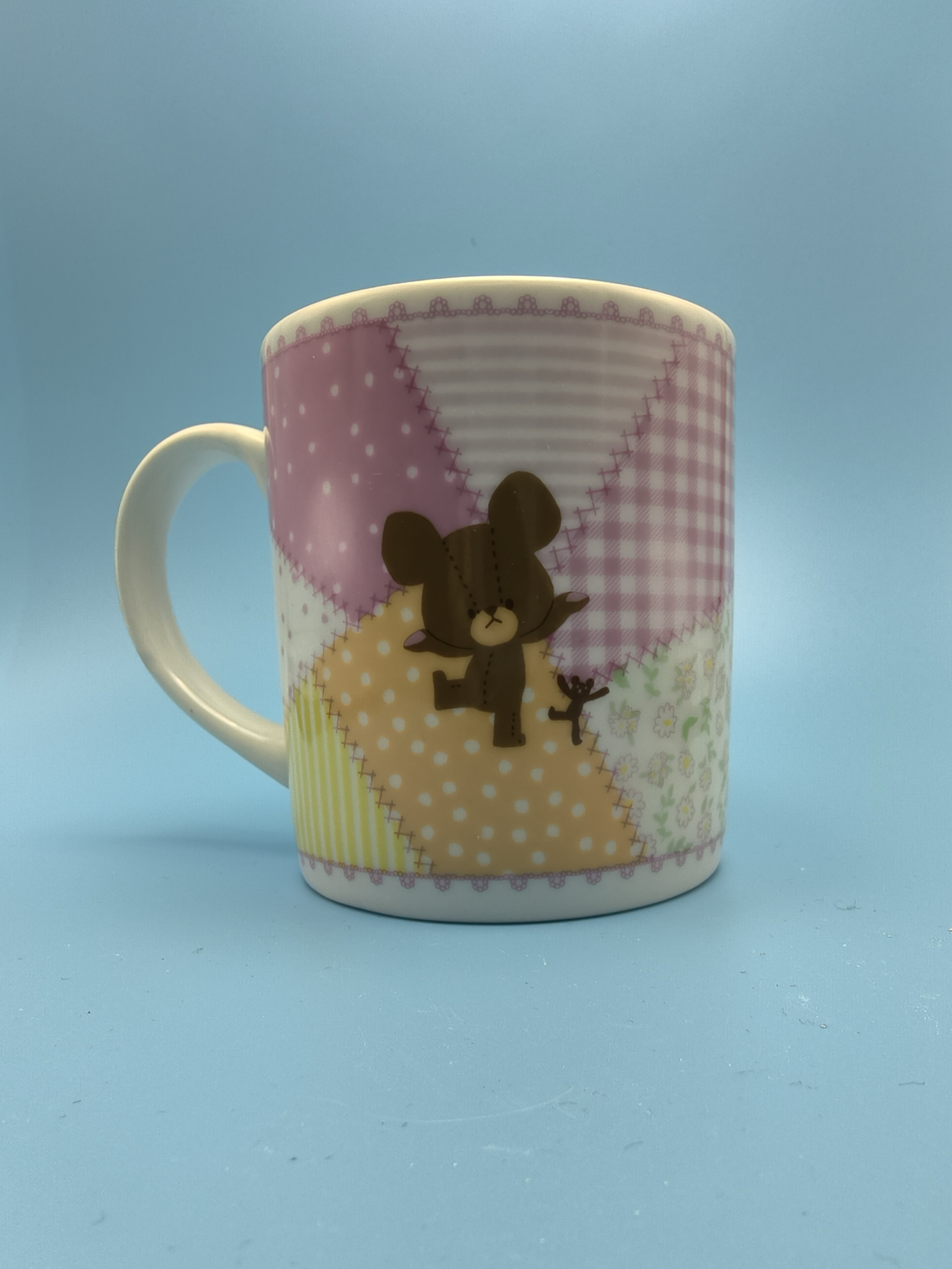 日单 卡通图案 读书熊 上学熊 陶瓷马克杯 水杯