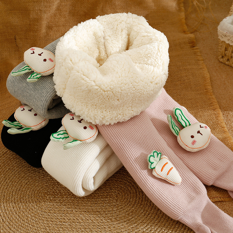 羊羔绒特厚连裤袜秋冬一体绒婴儿