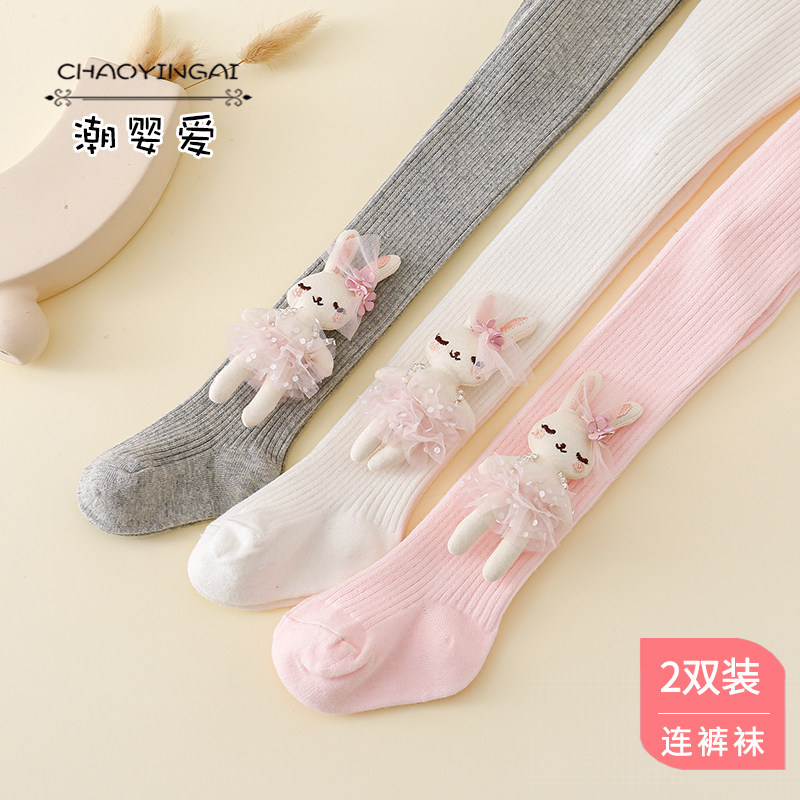 儿童打底裤春季中厚棉大PP宝宝连脚棉袜外穿芭蕾兔女童连裤袜