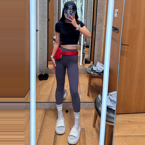 女士高腰无尴尬线九分瑜伽裤