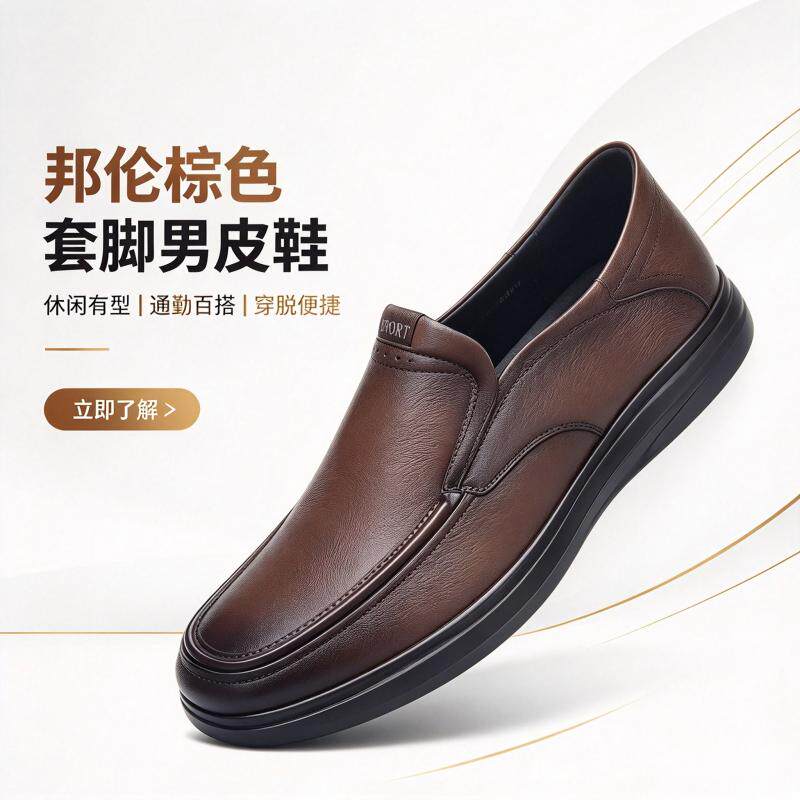 套脚中年软底轻便防滑通勤男鞋