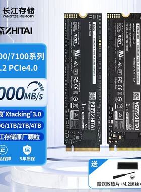 致态TiPlus7100s Ti600 m2固态硬盘1T SSD致钛长江存储PCIe4.0 2T