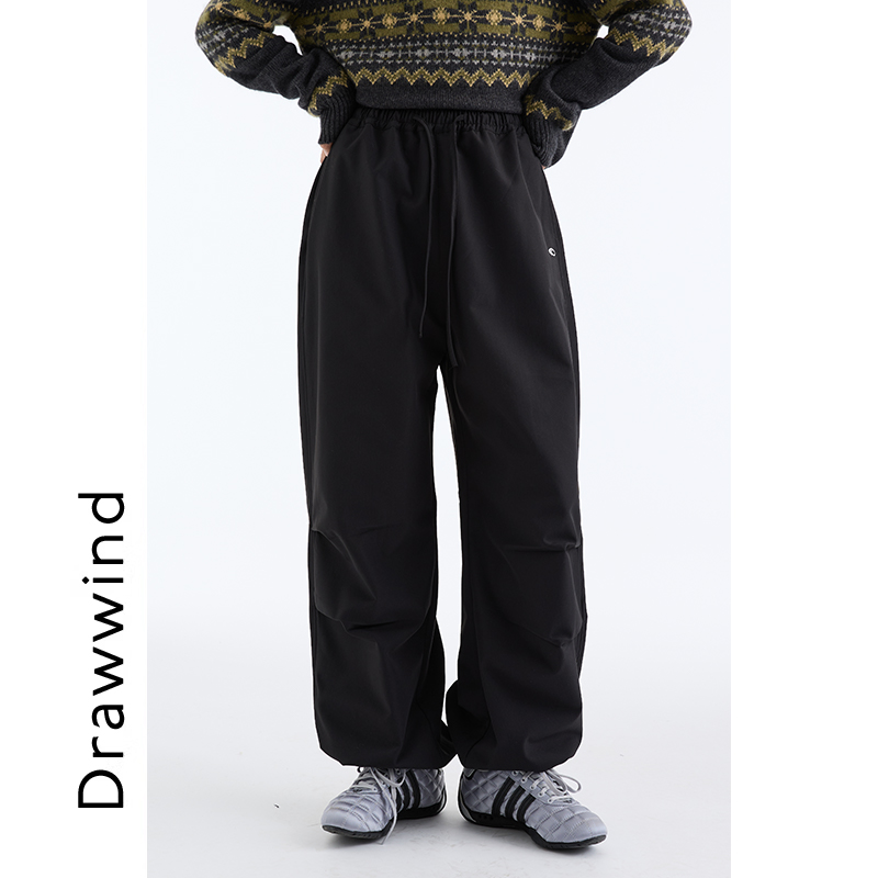 11/30 20:00 95折画风drawwind冬季新款抓毛束脚休闲伞兵裤女
