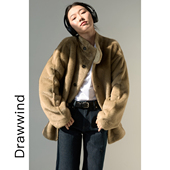 画风drawwind冬季 纯色仿皮草外套女宽松立领毛毛保暖上衣2026新款