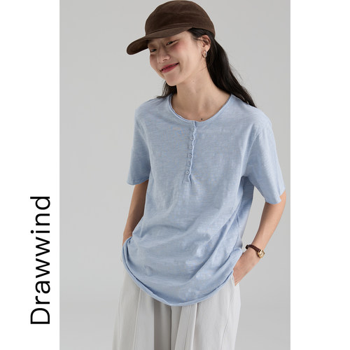 画风drawwind短袖T恤100%竹节棉