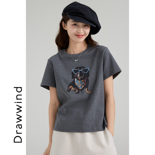 画风drawwind印花短袖T恤女