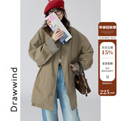 休闲宽松中长款 画风drawwind双面穿外套女2025新款 秋季 夹克上衣